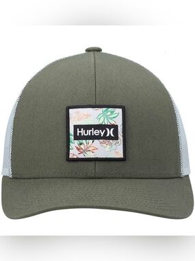 Hurley Olive Green Cap with Floral Patch